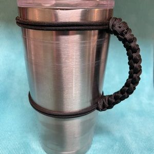 Yeti 20 ounce tumbler with custom handle. Handle is dishwasher safe